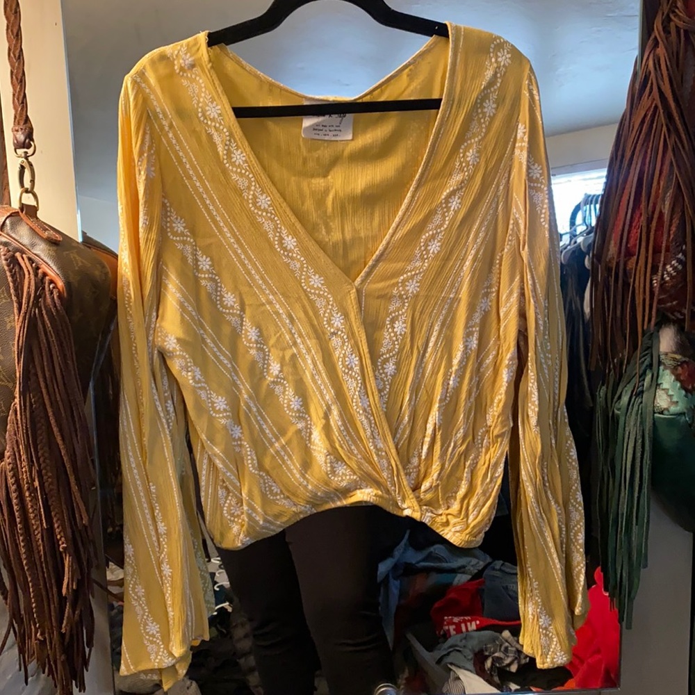 Mustard boho shirt m/l
